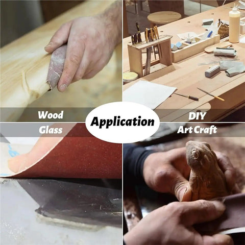 Kickin' It With 150pcs Premium Aluminum Oxide Sandpaper For Micro Sander Fine Polishing Sheets Wet Dry Use Hand Polisher Woodworking Trim Custom Cuts used on wood and glass in DIY art projects.