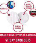 Sticky Back Hook And Loop Fasteners 5/8 Inch White Pack Of 15 for organizing home, office, classroom with ease