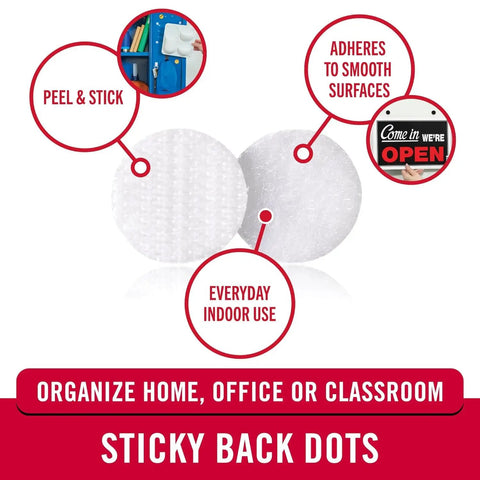Sticky Back Hook And Loop Fasteners 5/8 Inch White Pack Of 15 for organizing home, office, classroom with ease