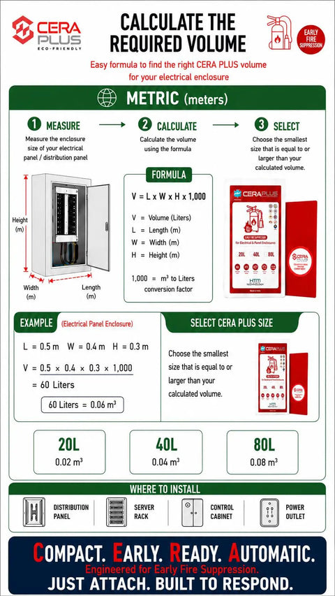 CERA PLUS Automatic Fire Extinguisher Sticker Pad Detects Quick Heat Spikes To Snuff Out Electrical Fires Immediately Guarding Computers And Wiring Uses Non Toxic Formula And Simple Peel Stick Install Drop Heavy Cans installation guide.
