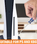 Torx T8 Screwdriver Five Inch With Anti Slip Grip And Magnetic TR8 Bit shown with gaming console setup