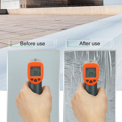 Top Shelf Aluminum Foil Bitumen Tape Real Heavy Duty Roof Leak Blocker Waterproof Butyl Rubber Flashing Roll Self Sealing Polymer Underlayment For Every Surface With No Sweat Weather Shielding before and after temperature usage comparison.