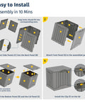 Assembly guide for Outdoor Storage Box 31 Gallon Deck Box For Indoor And Outdoor Use With Waterproof Resin Construction And Secure Latch UV Resistant Deep Gray Finish.