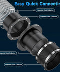 Slick Four Inch Magnetic Dust Collection Fittings Quick Swap Hose Adapter, magnetic dust collector, easy quick connect design.