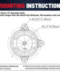Mounting instructions for Beefy 4 Inch Bench Vise With Ductile Iron Jaw 2 3 8 Inch Throat Anvil Swivel Base