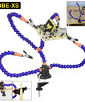 Helping Hand Soldering Tool With Table Clip And Stand Third Hand Soldering Holder For PCB Welding Projects Adjustable Arm Clamp Easy Collaboration For Electronics Repair And Assembly, showing adjustable arms holding a circuit board.