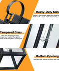 Large Outdoor Wall Lights Two Pack Matte Black With Clear Glass Modern Exterior Fixtures showing heavy-duty metal and tempered glass.