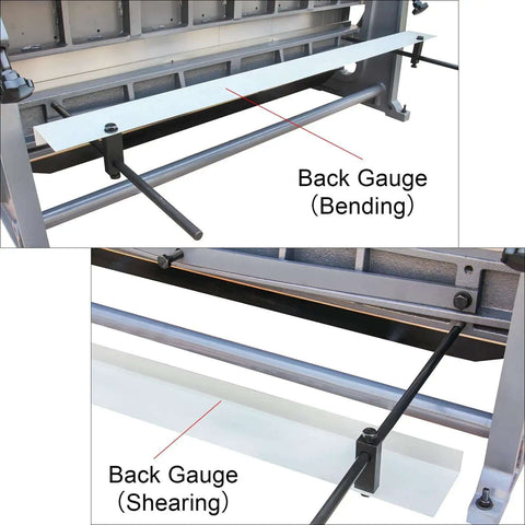 Back gauge of 52 Inch 16 Gauge Sheet Metal Shear Press Brake And Slip Roll Combo 3 In 1 Heavy Duty Workhorse Bending Machine