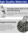 Pack Of 25 1/4 20 Roll In T Nuts With Ball Springs For 8020 Aluminum Extrusion T Slot Framing showing carbon steel construction.