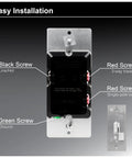 Easy installation guide for Dimmer Switch With Toggle On Off White Finish For Single Pole And Three Way Wiring, Smooth Dimming