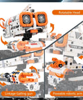 5-In-1 STEM Robotics Kit for Kids 6 Plus With Remote Or App Control Coding Robot showing rotatable head and poseable arm
