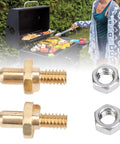 Stainless Steel Hinge Pin Replacement Kit For Summit Spirit Grills, 2 pcs with bolts and nuts, on a grill background