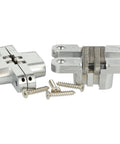 Invisible Zamak Cross Hinge Set Concealed 180 Degree Hinge With Stainless Steel Look Pack Of 2 Includes Screws 70mm Inlet
