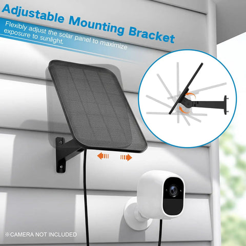 3.2W Solar Panel For Security Cameras Compatible With Arlo Essential XL Waterproof Charger With 13Ft Cable And 360 Degree Adjustable Mount