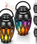 Flame Lamp Speaker With Multicolor Lights For Outdoors Patio Pool Camping Waterproof Torch Lantern 7 Lighting Modes And Music Sync RGB Glow For A Dope Vibe Lit Ambience And Great Gift For Men Him Dad multiple views and uses
