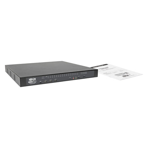 Smooth Operator Cat5 Ip Kvm Switch Running Up To 32 Servers With Badass Virtual Media Streaming For Zero Hassle Local Remote Control In A Tight 1U Rack Mount Setup That Delivers Flawlessly Every Single Time, front view with labels.