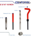 DIY Friendly 5/16-18 Inch Helicoil Thread Repair Kit With Carry Case 30-Piece Set showing drill bit and installation tools