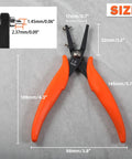 6 Inch Metal Hole Punch Pliers For 1.5mm Clean Holes In Jewelry Making with orange PVC grips and size dimensions