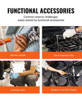 Functional accessories for One Quarter Inch Drive Socket And Ratchet Set, tools including spinner handle and extension bar in use