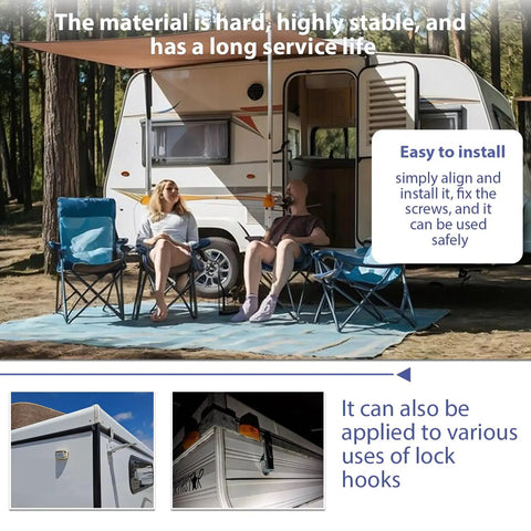 Heavy Duty Folding Camper Door Latch Kit For RV Enclosed Trailers Dead Nuts Secure Steel Lock installation on trailer.