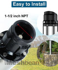 Close-up of 1-1/2 inch NPT connection of Heavy Duty Deep Well Submersible Pump With 100 Foot Power Cord 1HP 110V Water Pump.