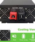 Badass 10000W Power Inverter Transforms 24V 48V 60V Batteries Into 110V 220V AC Output showing battery input and cooling vents.