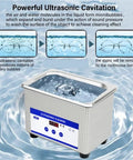 Sweet Clean Mini Ultrasonic Cleaner For Effortless Jewelry Glasses Braces And Watch Polish Compact Sonic Cleaning Appliance in water.
