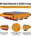 Heavy Duty Machine Dolly Skate With 15 Ton Capacity Moves Industrial Equipment And Warehousing Cargo Smoothly, featuring powder-coated steel and rollers.