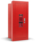 Sleek Semi Recessed Fire Extinguisher Cabinet With Quick Access Safety Door snugly mounted on a wall, showcasing a fire extinguisher inside.