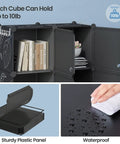 9 Cube Closet Organizer With Doors Portable Modular Storage Shelves for Clothes Books Toys Black Cube Cabinet