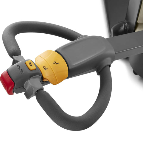 Compact Crown Wj 50 Electric Pallet Jack With Lithium Battery For Easy Warehouse Hauling One Hand Operation And Fast Chargin