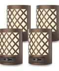 Vintage LED Night Light Plug In With No Fuss Dusk To Dawn Sensor Auto On Off Dimmable Brightness Four Pack bronze design