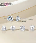 Badass Lab Created Moissanite Stud Earrings With Blazing Fire Sparkle Hypoallergenic Titanium Screw Back Set Up For Heavy Daily Drip And Smooth Flex Real Talk, 6mm stones, side view.