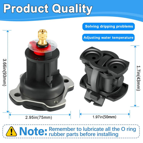 Mixer Cap and Pressure Balancing Unit Repair Kit for Kohler Shower Valves K-304 and K-11748 dimension view