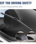 Heavy Duty Nine Inch Rear Wiper Blade Replacement For Ford Bronco Sport 2021 To 2024 on rear windshield clearing water and snow.
