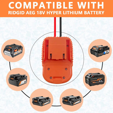 DIY Adapter for Ridgid 18V Hyper Battery Dock Power Connector for RC Cars, Trucks and eBikes Compatibility Display