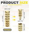 Heavy Duty Brass Table Leaf Dowel Pin Connectors, 30mm x 8mm, precision alignment sleeves for furniture assembly.