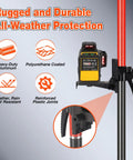 Telescoping Laser Level Pole Workhorse with rugged construction, universal mount, and polyurethane coating in focus