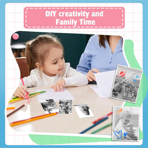 12 Roll Kids Instant Camera Thermal Paper Refill Pack For Kids Cameras BPA Free HD Thermal Paper White 112 Inches By 2.2 Inches Each Roll Easy Refill For Fun Snaps And Photo Moments, kids drawing photo