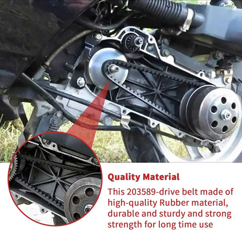 Installed view of Three Pack Go Kart Drive Belt For 30 Series Torque Converter Replacement 5959 203589 Compatible With Manco And Comet