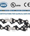Three Eighths Inch Low Profile Fourteen Inch Chainsaw Chain In A Three Pack With Point Zero Four Three Inch Gauge And Fifty Two Drive Links certifications view