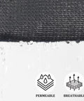 Dark Grey Sun Shade Sail 10x14 Rectangle Canopy For Patio And Backyard, HDPE 185GSM Fabric Blocks Up To 95 Percent UV, water draining detail