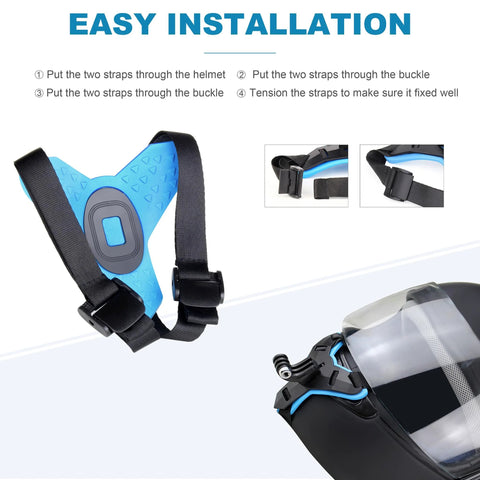Helmet Mount With Windshield For GoPro Hero 9 10 11 12 13 on motorcycle helmets chin strap mount installation guide