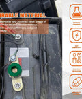Heavy Duty Side Post Battery Disconnect Switch with green handle and brass components mounted on a vehicle battery.