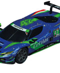 Blue Ferrari race car from Ferrari Power Racing Slot Car Track Set With Electric Power, 2 Hand Controllers and 2 Cars, 1:43 Scale.