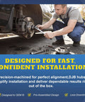 Man installing Ford Front Wheel Hub Bearing Assembly 515142 For 2011 to 2014 F150 And Expedition With 6 Lug 4WD ABS 4x4 Pair