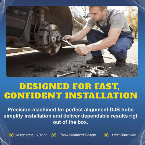 Man installing Ford Front Wheel Hub Bearing Assembly 515142 For 2011 to 2014 F150 And Expedition With 6 Lug 4WD ABS 4x4 Pair