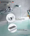 Wall Mount Waterfall Bathtub Faucet With Handheld Shower In Brushed Gold Finish shown with adjustable holder and silicone holes