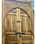 Rustic Carved Barn Door For Interior Or Exterior, Wooden Door With Sliding Or Hinged Setup, Custom Size Made To Order, Antique Meets Modern Farmhouse Vibe, No Glass Or Hardware Included, Standard 71x34 Inches.