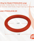 Red O-Ring for TIG Torches, Model PYR20LDCB-OR, diameter 1.08 inch, part of Argon Saving Conversion Kit For 17, 18 And 26 Series